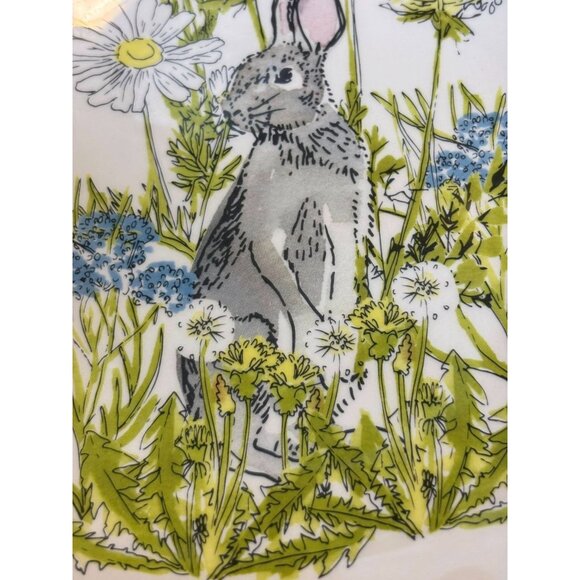 Easter Bunny Oval Ceramic Plate With Floral Design By Tag Natural Wildlife Decor - Picture 5 of 5